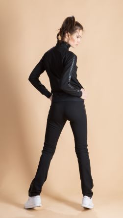 Спортивный костюм с кожей, цвет: черный