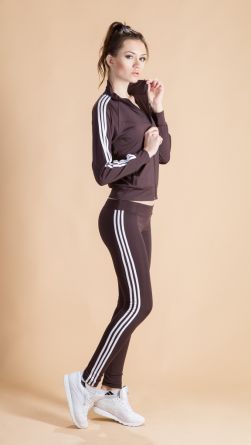 Спортивный костюм в обтяжку, цвет: коричневый
