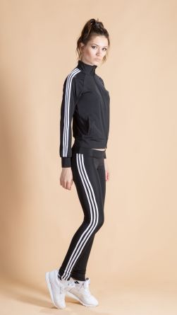 Спортивный костюм в обтяжку, цвет: черный