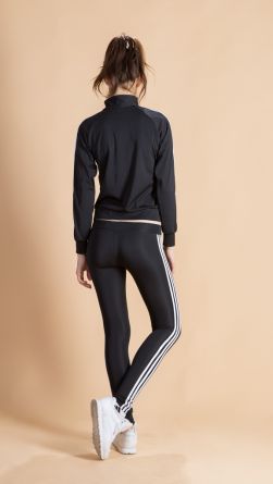 Спортивный костюм в обтяжку, цвет: черный