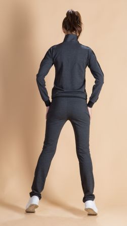 Спортивный костюм, черная вставка, лампасы, цвет: серый