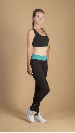 Спортивные лосины с замочками, цвет: бирюзовый