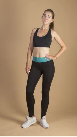 Спортивные лосины с замочками, цвет: бирюзовый