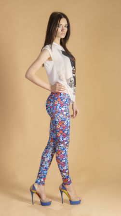 Лосины с пуговичками, цвет: голубой