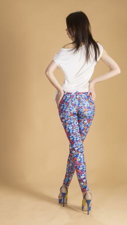 Лосины с пуговичками, цвет: голубой