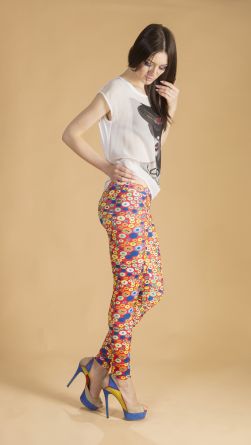 Лосины с пуговичками, цвет: оранжевый