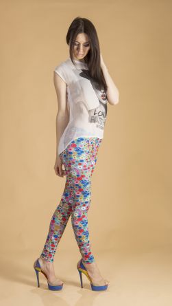 Лосины с пуговичками, цвет: зеленый