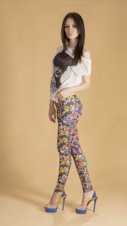 Лосины с пуговичками, цвет: фиолетовый