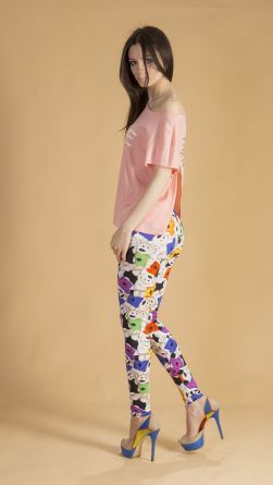 Лосины с мишками, цвет: цветные