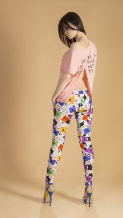 Лосины с мишками, цвет: цветные