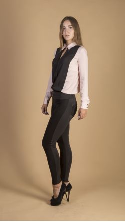 Лосины замшевые с карманом, цвет: черный