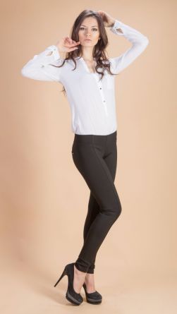 Лосины прошитые спереди по ножке, цвет: черный